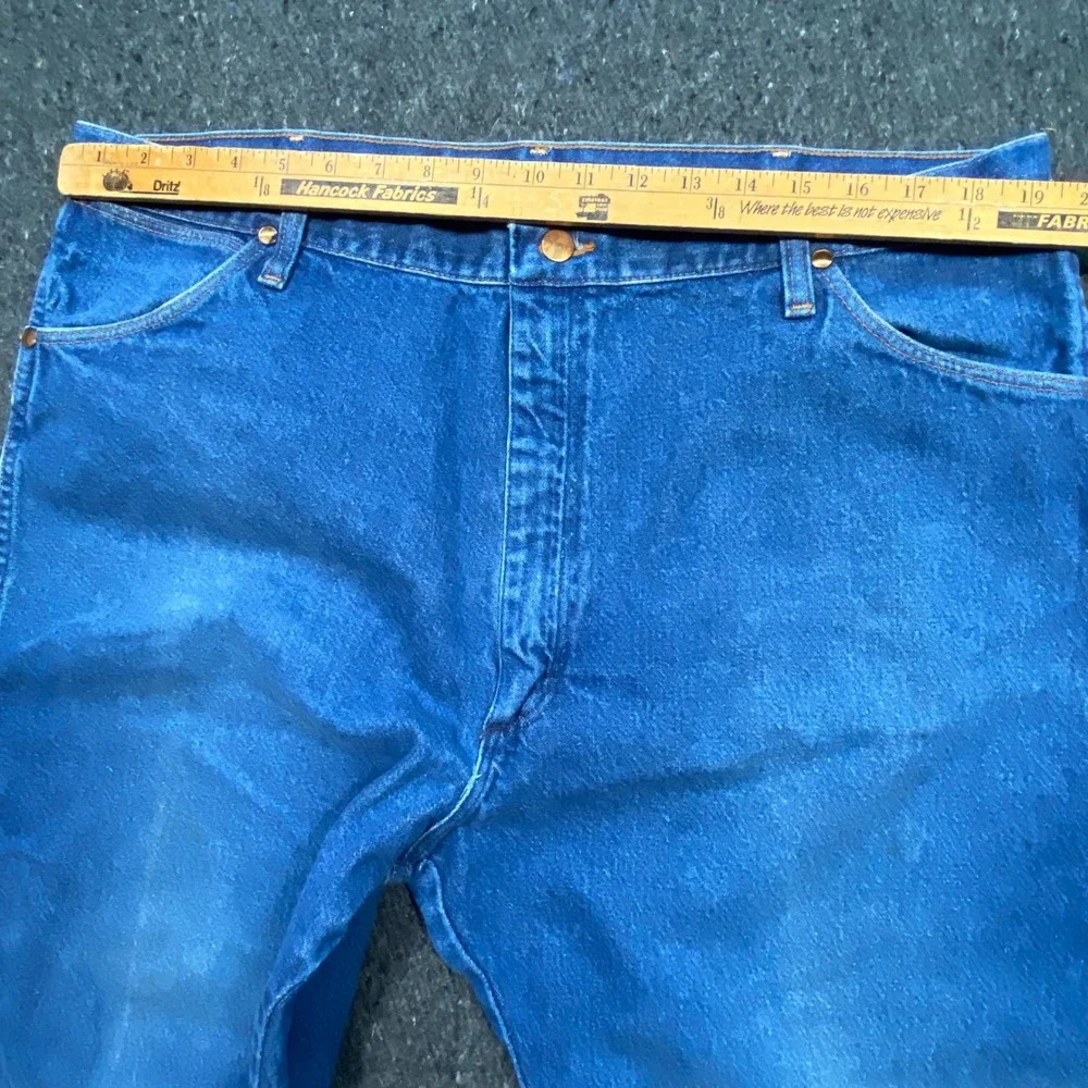 Wrangler Western Mens 42x30 Vintage Made in USA Cowboy Cut Blue Jeans 13MWZPW‎